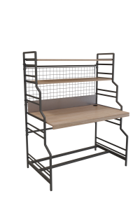 Özel Tasarım İki Raflı Ofis Bilgisayar Çalışma Masası Tel Arka Pano