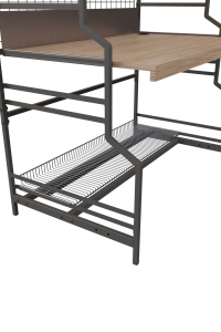 Özel Tasarım İki Raflı Ofis Bilgisayar Çalışma Masası Metal Rafı