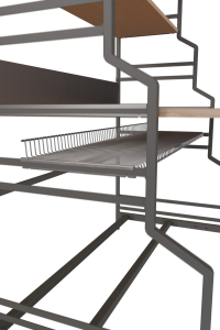 Özel Tasarım İki Raflı Ofis Bilgisayar Çalışma Masası Metal Rafı