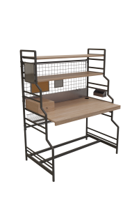 Özel Tasarım İki Raflı Ofis Bilgisayar Çalışma Masası Metal Çerçeve