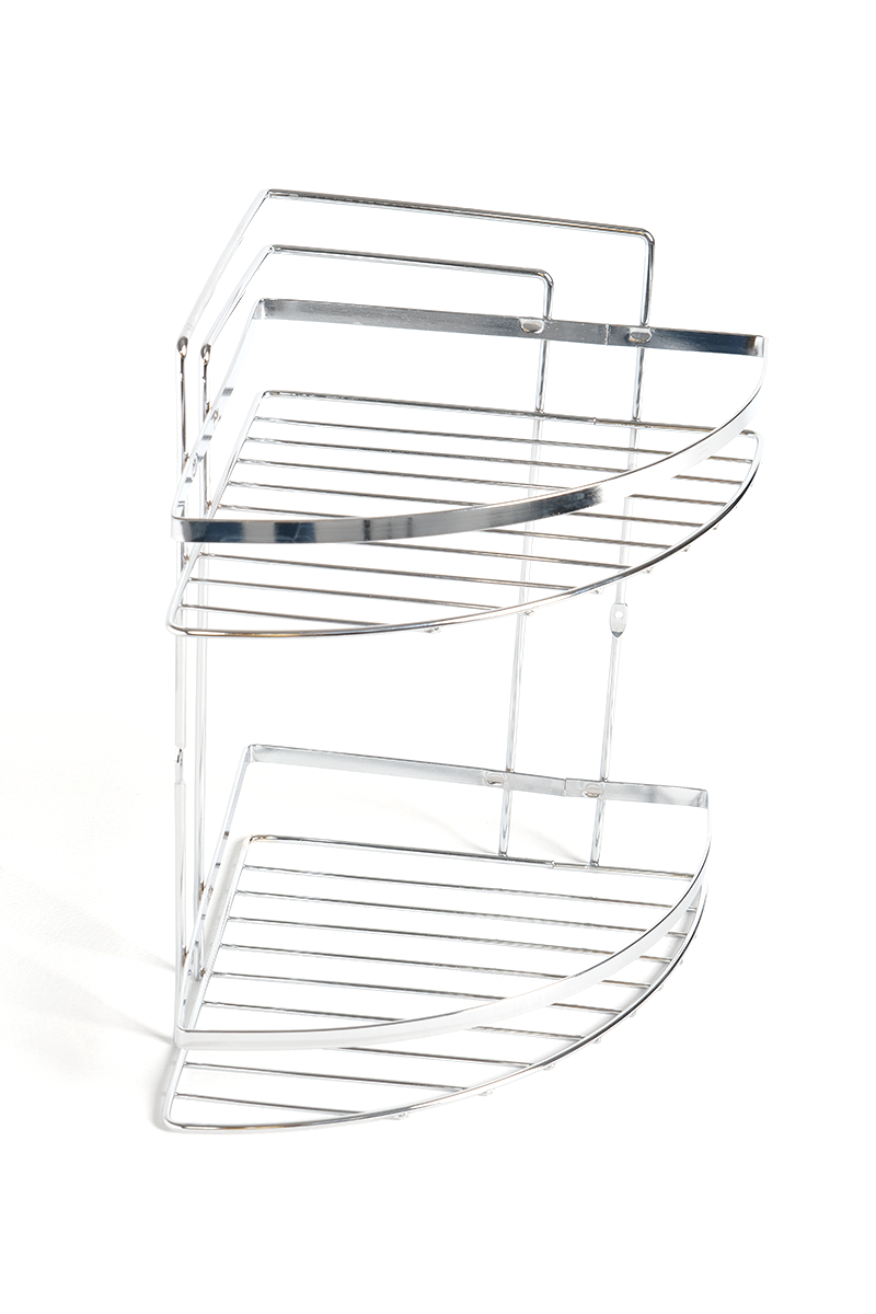 2 Tier Oval Corner Bathroom Shelf Shampoo Holder
