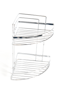 2 Tier Oval Corner Bathroom Shelf Shampoo Holder