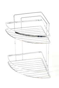 2 Tier Oval Corner Bathroom Shelf Shampoo Holder