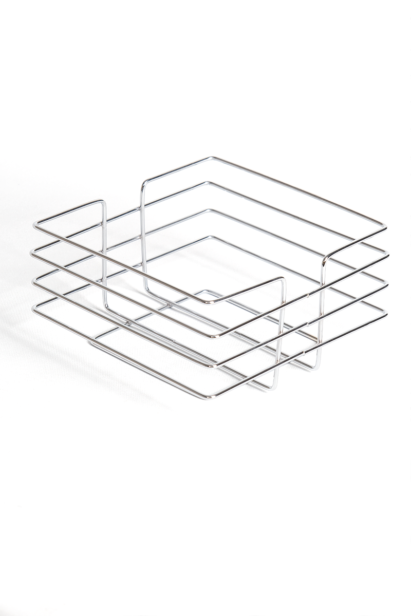 Kare Ekmeklik ve Sunum Sepeti Krom