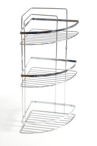 3 Katlı Oval Köşe Banyo Rafı Şampuanlık