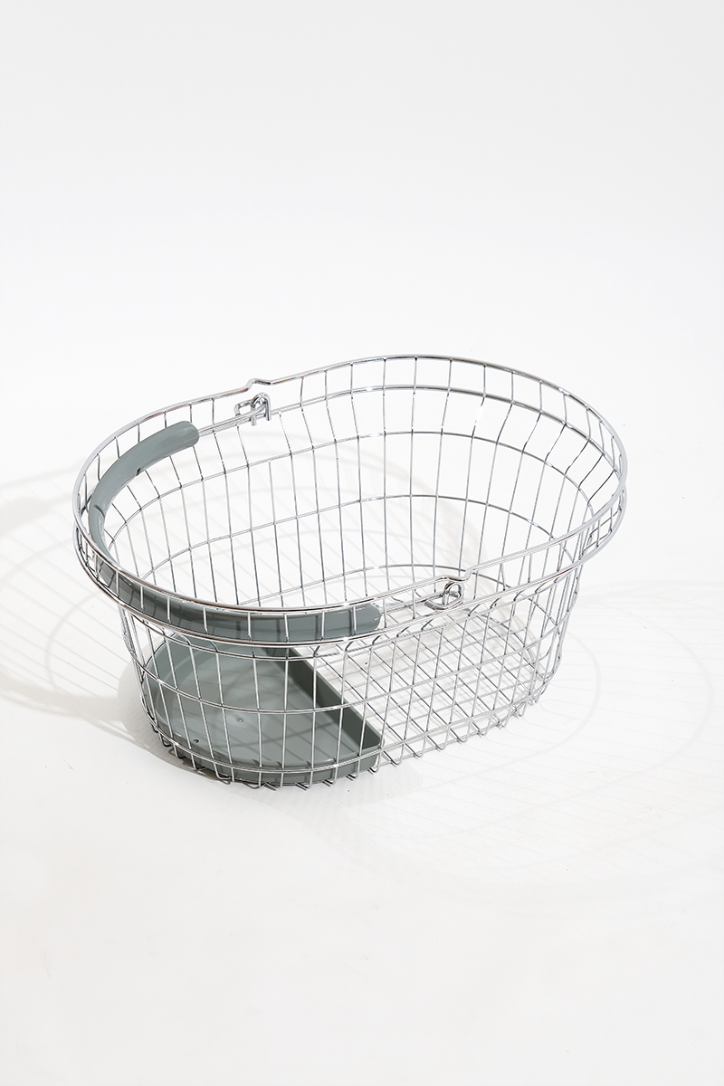 Gri Saplı Oval Tel Market El Sepeti 22 L