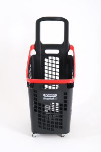 Wheeled Market Basket (Wheeled Shopping Basket) 65 L Red