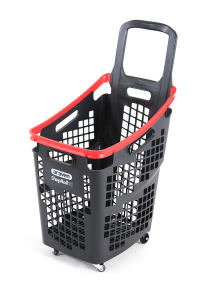 Wheeled Market Basket (Wheeled Shopping Basket) 65 L Red