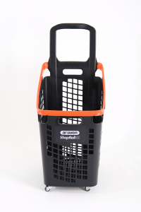 Wheeled Market Basket (Wheeled Shopping Basket) 65 L Orange
