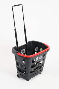 Tekerlekli Market Sepeti (Tekerlekli Alışveriş Sepeti) 34 L Kırmızı